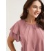Toothpick Pleat Layered Flutter Sleeve Blouse Toothpick Pleat Layered Flutter Sleeve Blouse