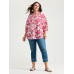 Sweet Floral Print Button Front Blouse Sweet Floral Print Button Front Blouse