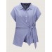 Striped Print Knotted Side Blouse