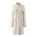 Beige PU Leather Pocket Detail Trench Coat
