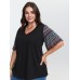 Colorful Boho Sleeve V-Neck Blouse Colorful Boho Sleeve V-Neck Blouse