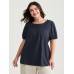 Pure Cotton Pleated Puffy Sleeve Blouse