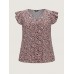 Leopard Print Flutter Sleeve Button Blouse