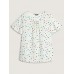 Colorful Polka Dots Drawstring Ruched Blouse