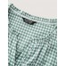 Cotton Check Print Ruffled Sleeve Blouse Cotton Check Print Ruffled Sleeve Blouse