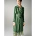 Green Belted 100% Tencel Midi Trench Coat Green Belted 100% Tencel Midi Trench Coat