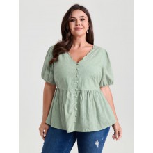 Textured Fit And Flare Plain Blouse