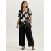 Abstract Print Knotted Blouse