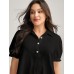 Pure Cotton Ruffled Puffy Sleeve Blouse