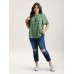 Floral Ruffle Sleeve Gathered Round Neck Blouse