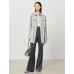 Gray Tencel Waist-Defining Mid-Length Shirt Cardigan