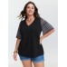 Colorful Boho Sleeve V-Neck Blouse Colorful Boho Sleeve V-Neck Blouse