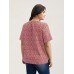 Floral Ruffle Sleeve Gathered Round Neck Blouse