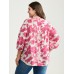 Sweet Floral Print Button Front Blouse Sweet Floral Print Button Front Blouse