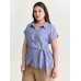 Striped Print Knotted Side Blouse
