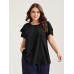 Toothpick Pleat Layered Flutter Sleeve Blouse Toothpick Pleat Layered Flutter Sleeve Blouse