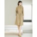 Floral Cuff Stand-Up Collar Belted Trench Coat