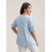 Cotton Square Neck Ruffled Sleeve Shirt