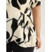 Abstract Print Knotted Blouse