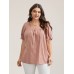 Cotton Square Neck Ruffled Sleeve Shirt