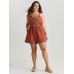 Contrast Edges Surplice Neckline Romper