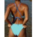 Blue Reversible X Cross Bikini Top