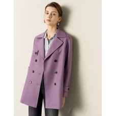 Vintage Lapel Belted Short Trench Coat