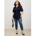 Knotted Front Asymmetrical Hem Blouse