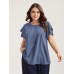 Toothpick Pleat Layered Flutter Sleeve Blouse Toothpick Pleat Layered Flutter Sleeve Blouse