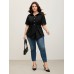 Knotted Front Asymmetrical Hem Blouse