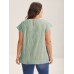 Textured Sheer Lined Flutter Sleeve Blouse