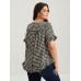 Gingham Print Button Back Blouse Gingham Print Button Back Blouse