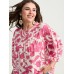 Sweet Floral Print Button Front Blouse Sweet Floral Print Button Front Blouse
