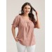 Cotton Square Neck Ruffled Sleeve Shirt