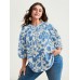 Sweet Floral Print Button Front Blouse Sweet Floral Print Button Front Blouse