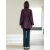 Textured Stand Collar Mid-Length Minimalist Trench Coat