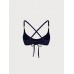 Navy Gold-Accented Bikini Top