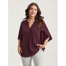 Petal Sleeve Toothpick Pleats Shirt