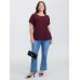 Textured Color Contrast Petal Sleeve Blouse