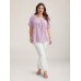 Cotton Square Neck Ruffled Sleeve Shirt