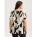 Abstract Print Knotted Blouse