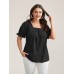 Cotton Square Neck Ruffled Sleeve Shirt