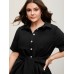 Knotted Front Asymmetrical Hem Blouse