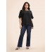 Solid Tiered Ruffles Split Hem Blouse Solid Tiered Ruffles Split Hem Blouse