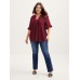 Toothpick Pleats Ruffled Sleeve Solid Blouse Toothpick Pleats Ruffled Sleeve Solid Blouse
