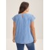 Textured Sheer Lined Flutter Sleeve Blouse