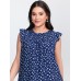 Floral Print Flutter Sleeve Blouse