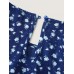 Floral Print Flutter Sleeve Blouse