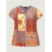 Supersoft Colorful Contrast Patchwork Print Blouse