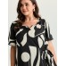 Abstract Print Knotted Blouse